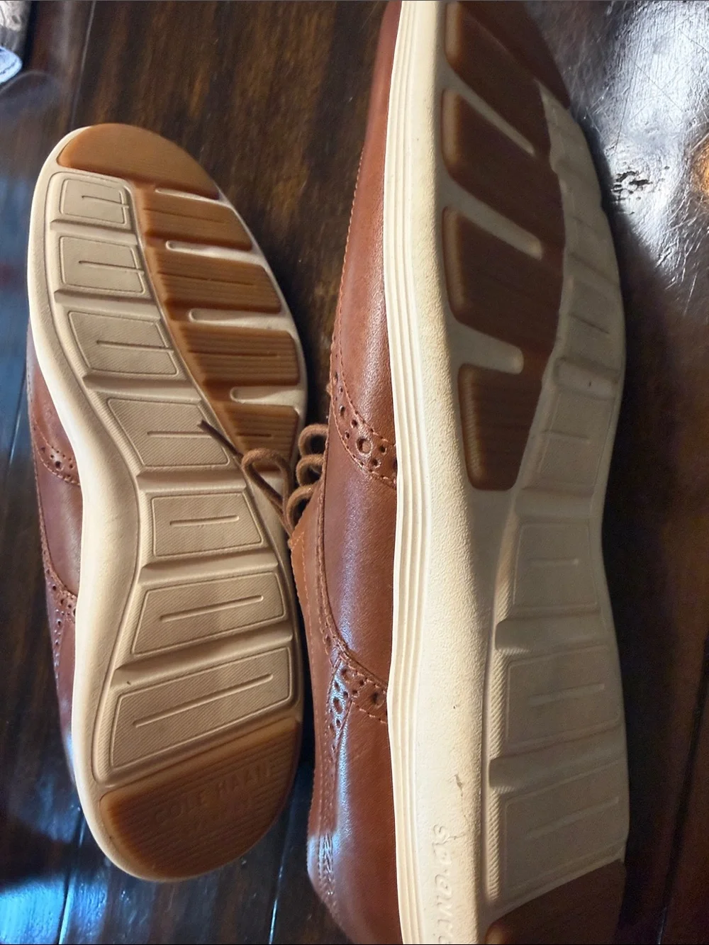 Cole Haan Brown Leather Wingtip Derby Shoes